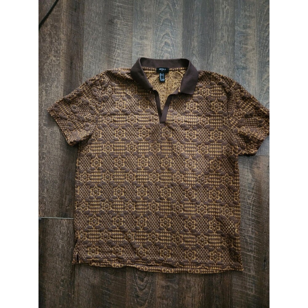 Mens L Rue 21 Textured Polo Shirt